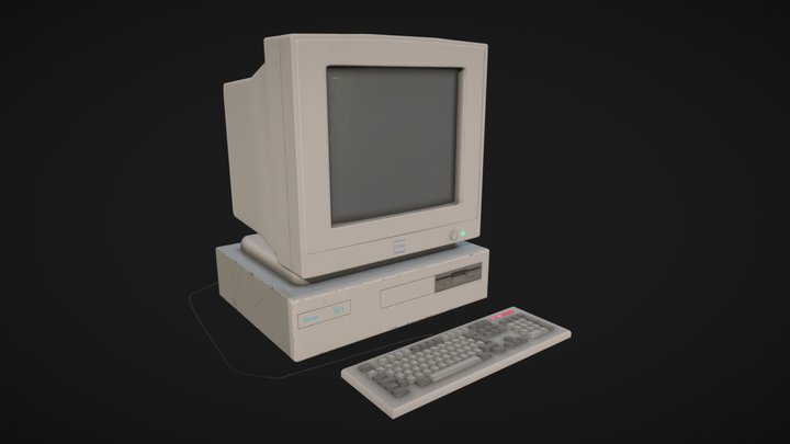 Old Pc (lowpoly PBR) 3D Model