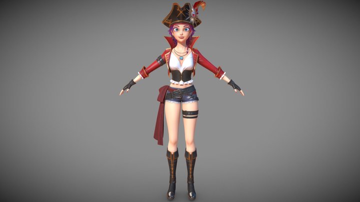 HQ Pirate Queen (well-proportioned figure) 3D Model