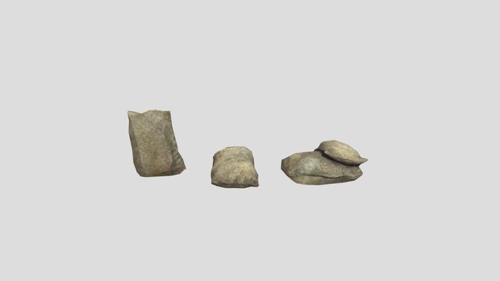 Sandbags Corner Loose 3D Model
