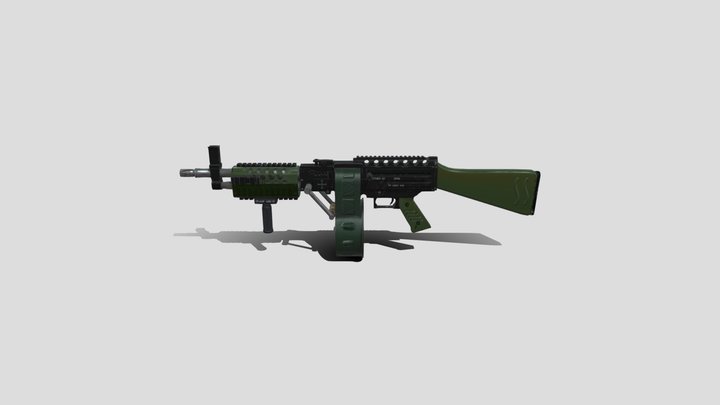 stoner machine gun green 3D Model