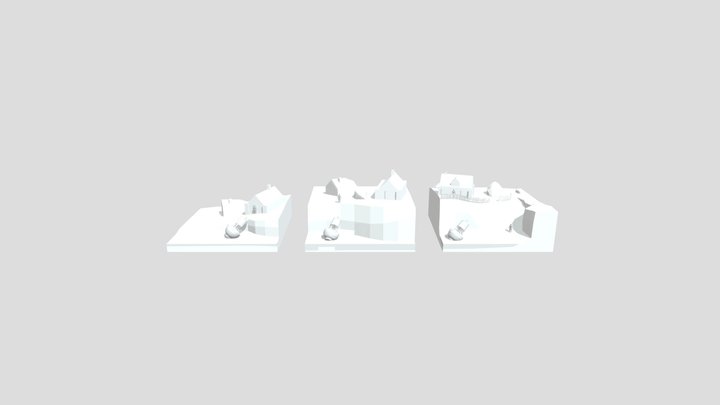 By the ocean - Diorama and House blockout 3D Model