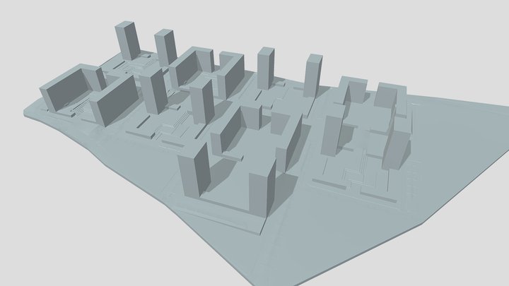 Черн-2 с объемом домов 3D Model