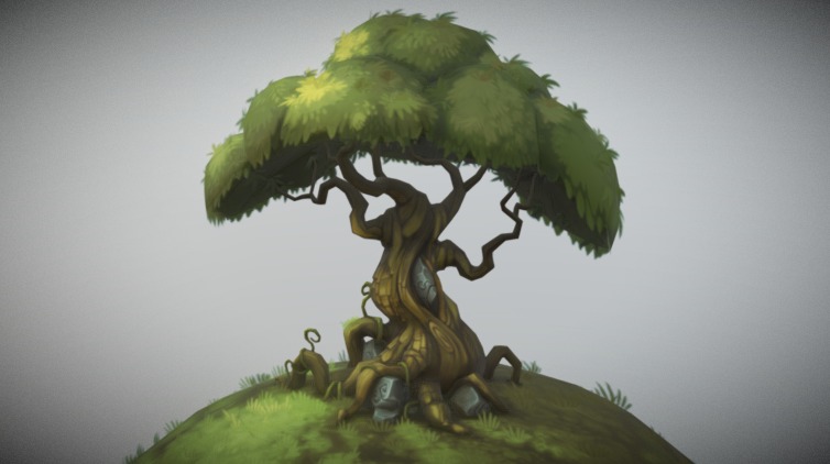 Tree and Hill - 3D model by Artella [dd9608c] - Sketchfab