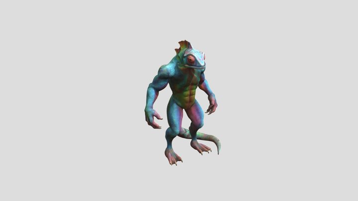 Two Leg Chameleon - Loren Art 3D Model