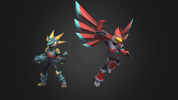Megaman X Dive (MMEXE6) Falzar And Gregar 3D Model