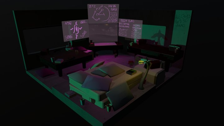 Hacker's Room 3D Model