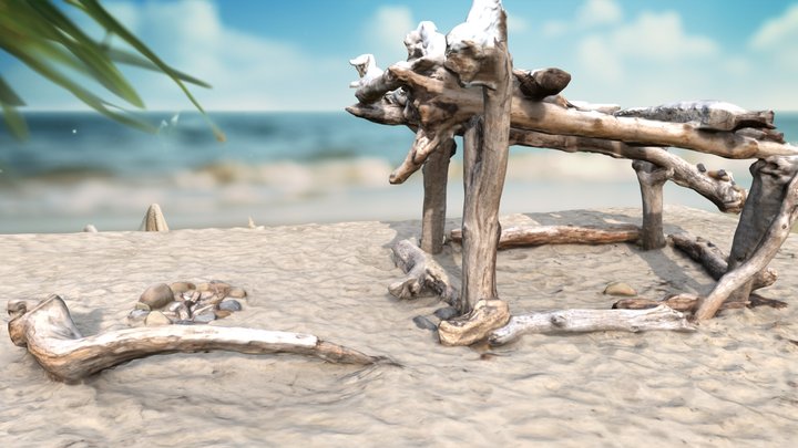 Driftwood fortress - 3D Scan low poly 3D Model