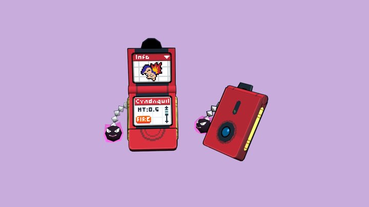 Pokedex Pixel art 3D Model