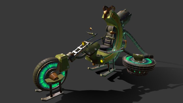 Cyberpunk Motorcycle 3D Model