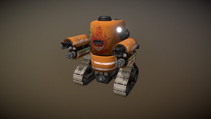 FlameThrower Robot 3D Model