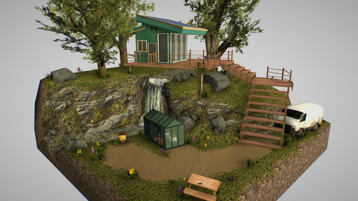 DAE Diorama - Eco House 3D Model