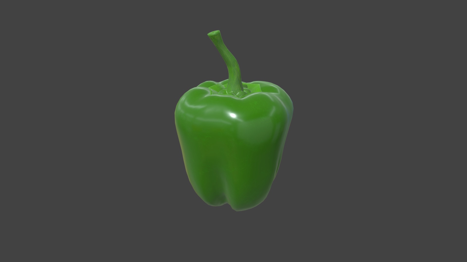 3D model Pepper bell dreen - This is a 3D model of the Pepper bell dreen. The 3D model is about a green apple with a green stem.