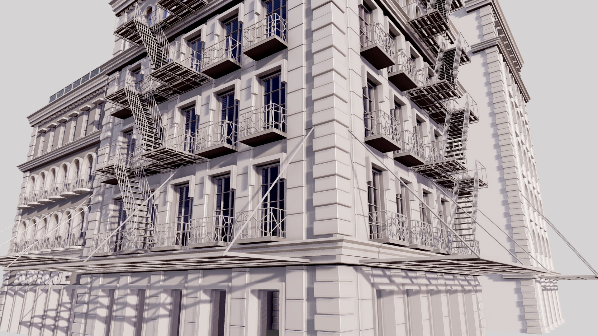 3D model Commercial Building 102 - This is a 3D model of the Commercial Building 102. The 3D model is about a building with balconies and balconies.