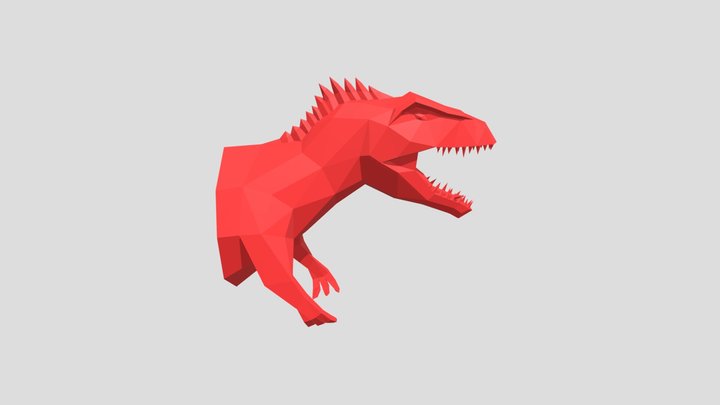 3D Low Poly Giganotosaurus Trophy 3D model 3D Model
