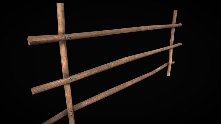 Wooden fence Farm wooden wall – Kostenloses 3D-Modell STL