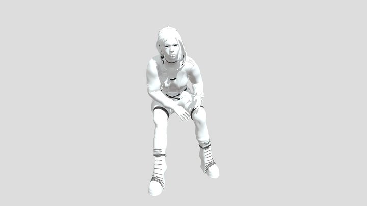 sitting female 3d character 3D Model