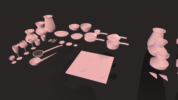 kitchen assets (textures in link) 3D Model