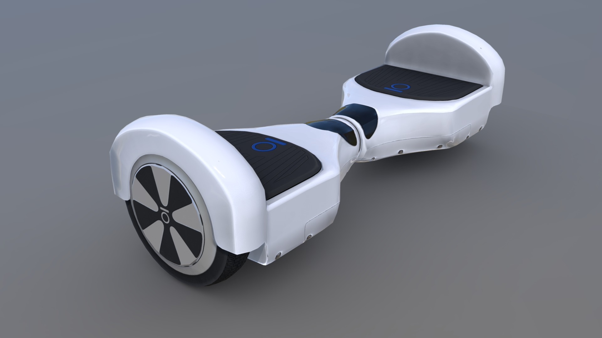 3D model Gyroscooter (Low Poly) - This is a 3D model of the Gyroscooter (Low Poly). The 3D model is about a white and silver car.