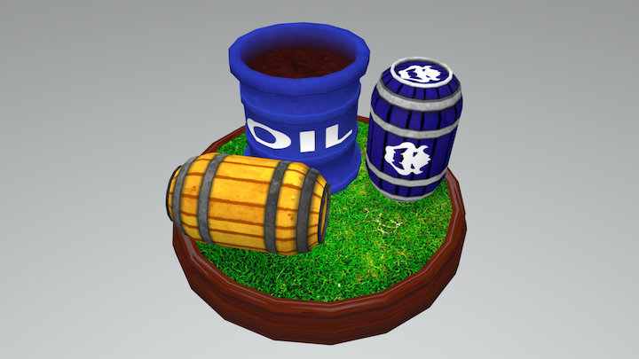 DonkeyKong Barel Assets 3D Model