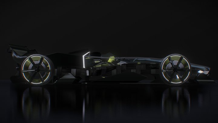 J−000 Solar Eclipse Sci-Fi Prototype Formula Car 3D Model