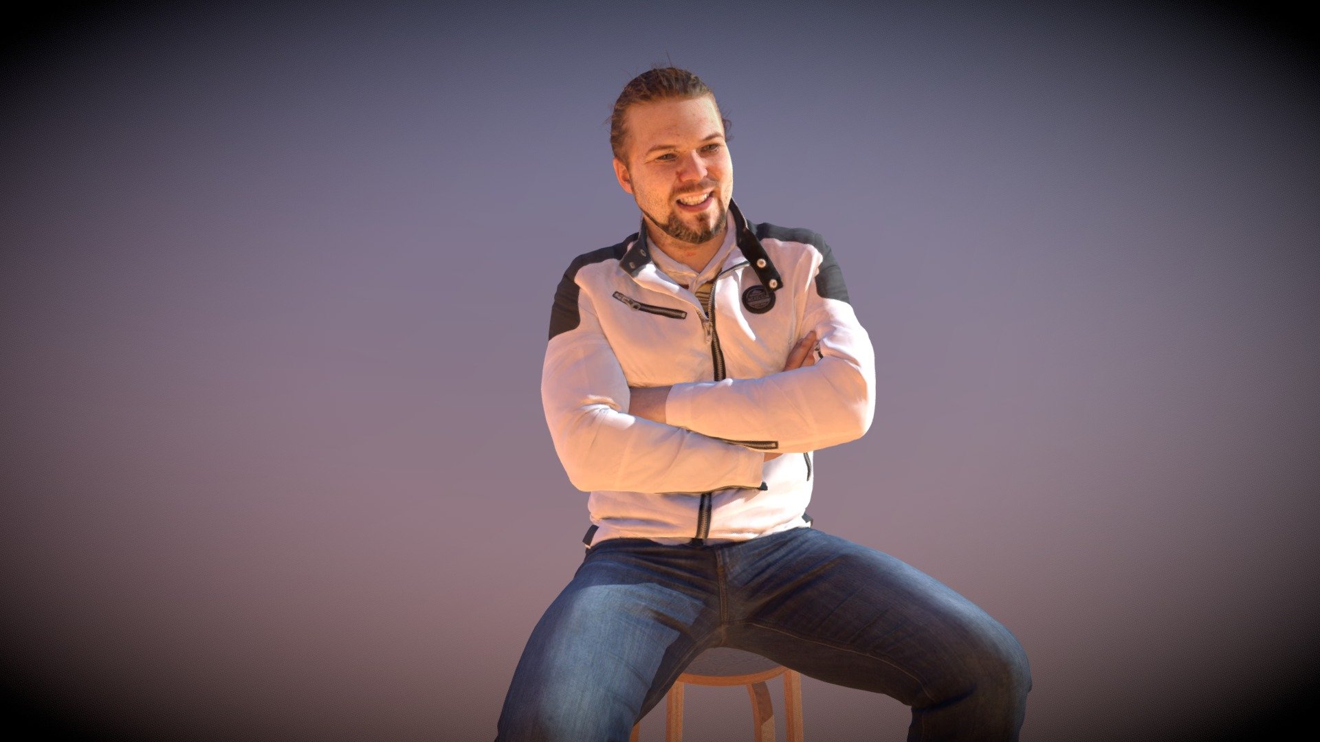 Casual Man Sitting Folded Hands Kamil