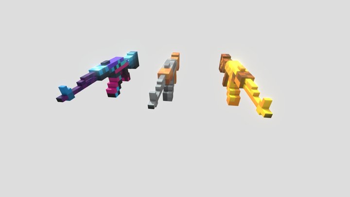 Voxel AK-47 pack 3D Model