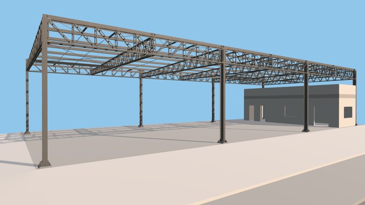 Galpão em estrutura metálica 3D Model