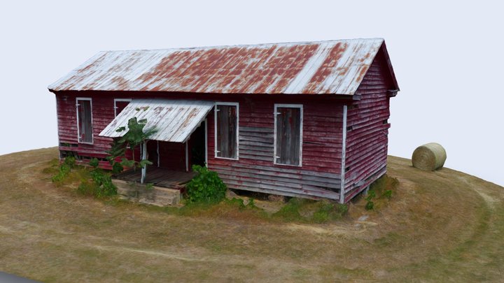 Abandoned Farm House With Hay