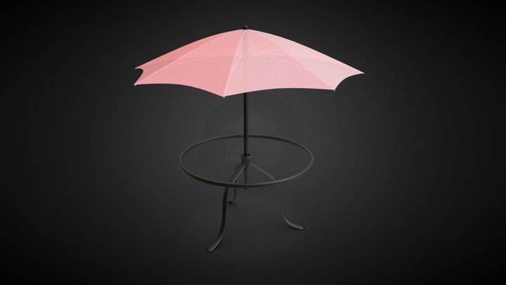 Umbrella Table 3D Model