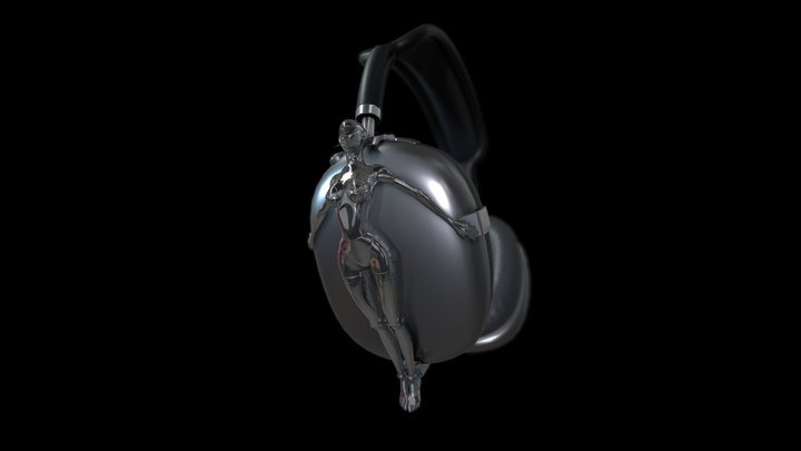 Airpods Max Attachments Gynoid Robot 3D Model