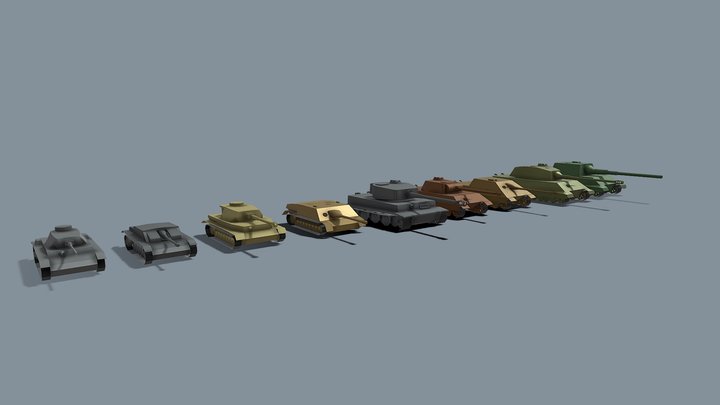 Low Poly German Tanks 3D Model