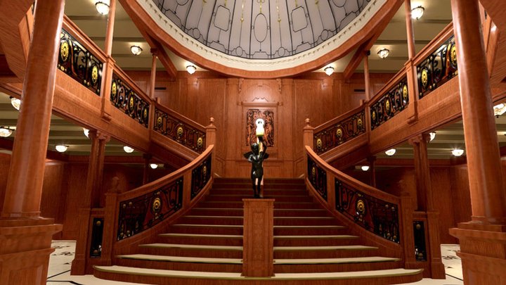 Titanic Grand Staircase WITH BLENDER FILE 3D Model