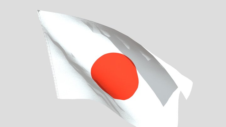 Japan flag with animation 3D Model