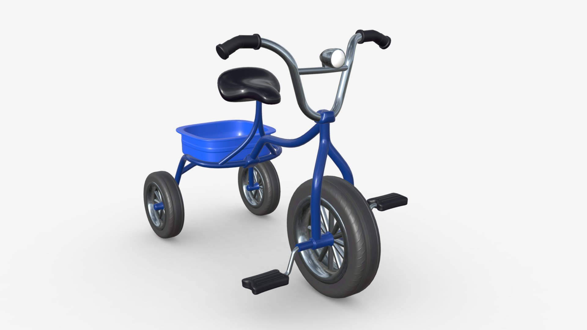3D model Children bicycle - This is a 3D model of the Children bicycle. The 3D model is about a blue and black scooter.