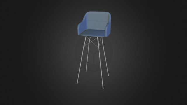 Chaise Bleu 3D Model