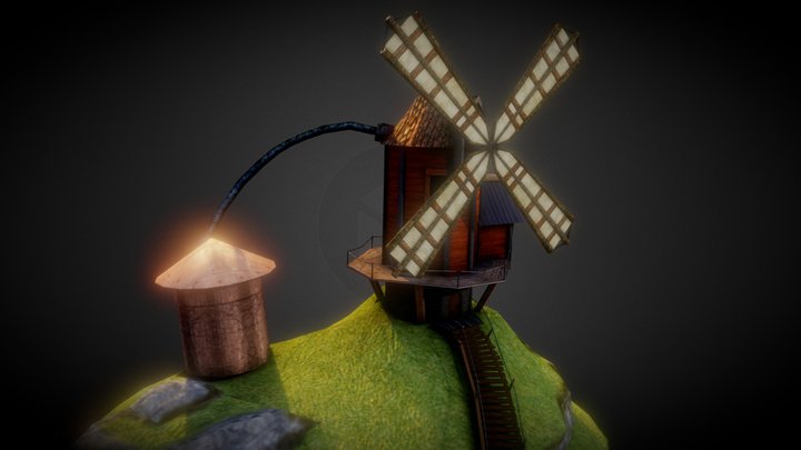Floating Mill 3D Model