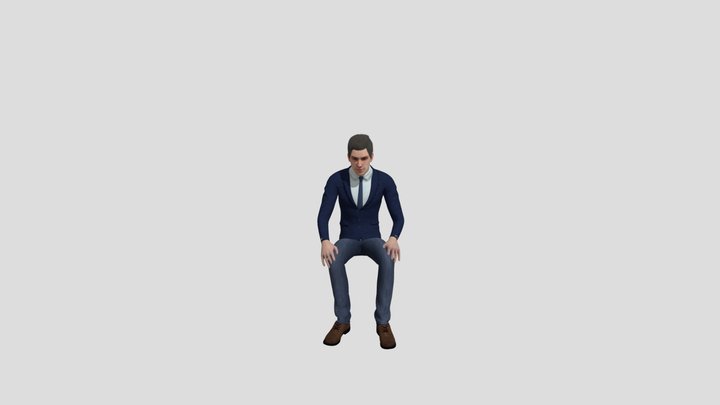 Joe Sitting 3D Model