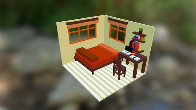 Orange Bedroom 3D Model