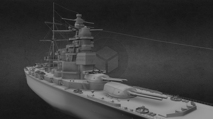 Japanese Battlecruiser Amagi 3D Model