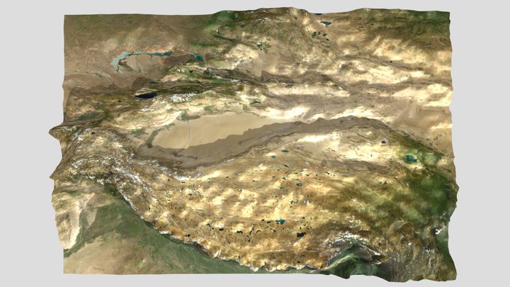 Topography of Xinjiang, China 3D Model