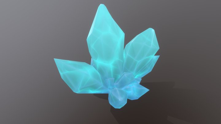 Stylized Crystal Cluster 3D Model