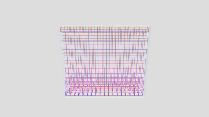 Armatura armiranobetonskog potpornog zida 3D Model