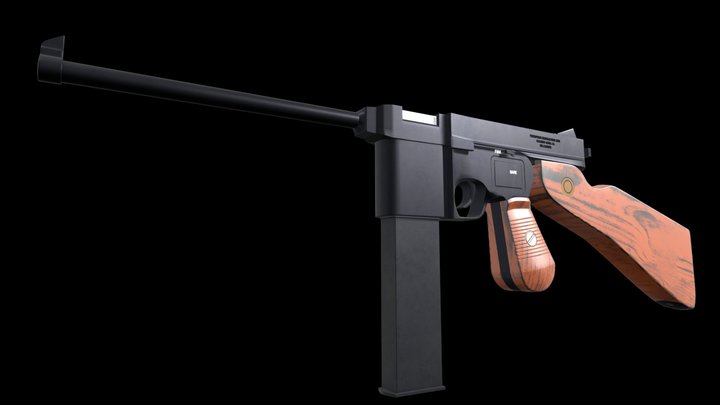 Thompson c96 M1A1 High quality clean 3D Model