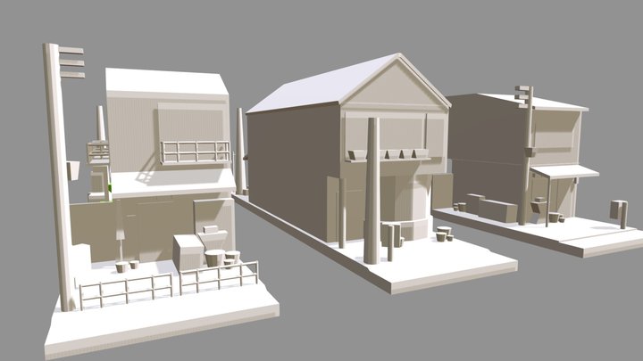 Tokyo - Rowhomes blockouts 3D Model