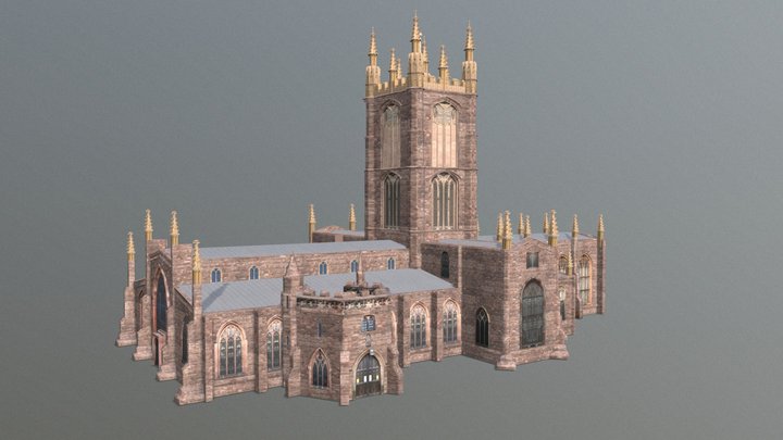 St Laurence's Church, Ludlow Low Poly 3D Model