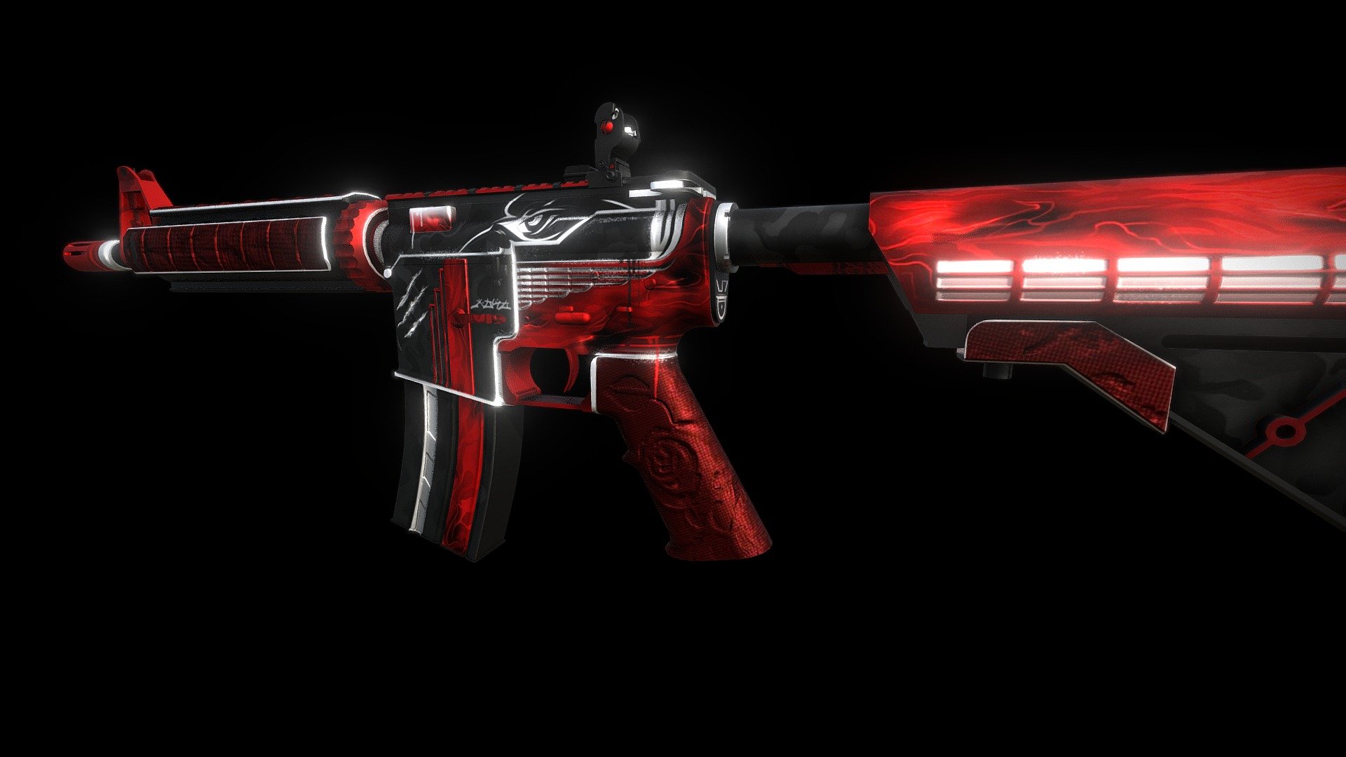 M4A4 | Red eye eagle - 3D model by bobalobla [ddc9570] - Sketchfab