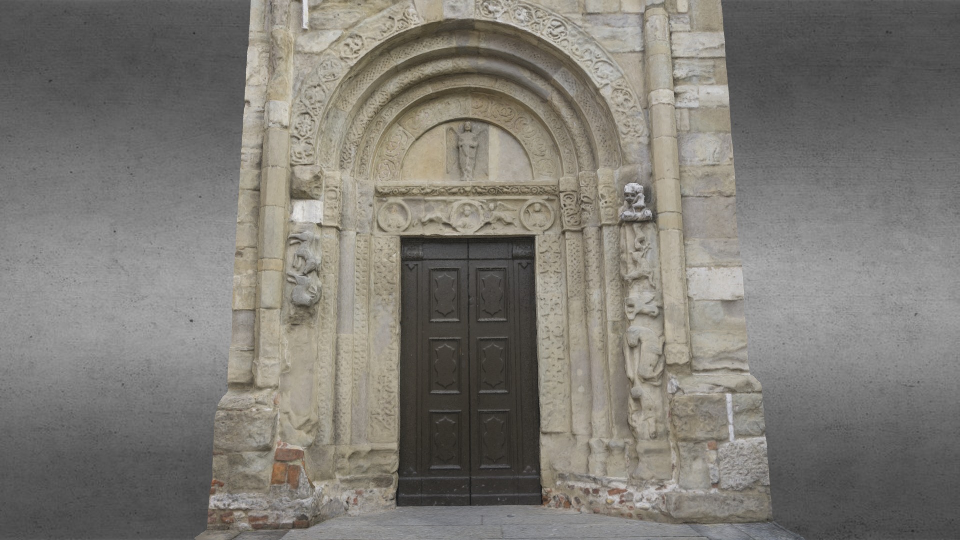 3D model San Michele – Pavia - This is a 3D model of the San Michele - Pavia. The 3D model is about a door in a stone building.