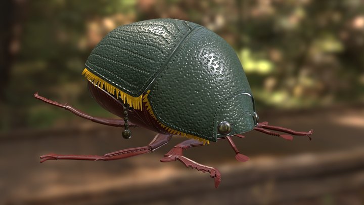 Leather handbag Anomala albopilosa 3D Model
