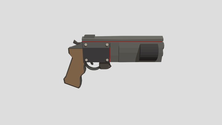 Doublebarrel revolver 3D Model