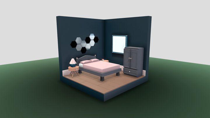 Isometric Room 3D Model